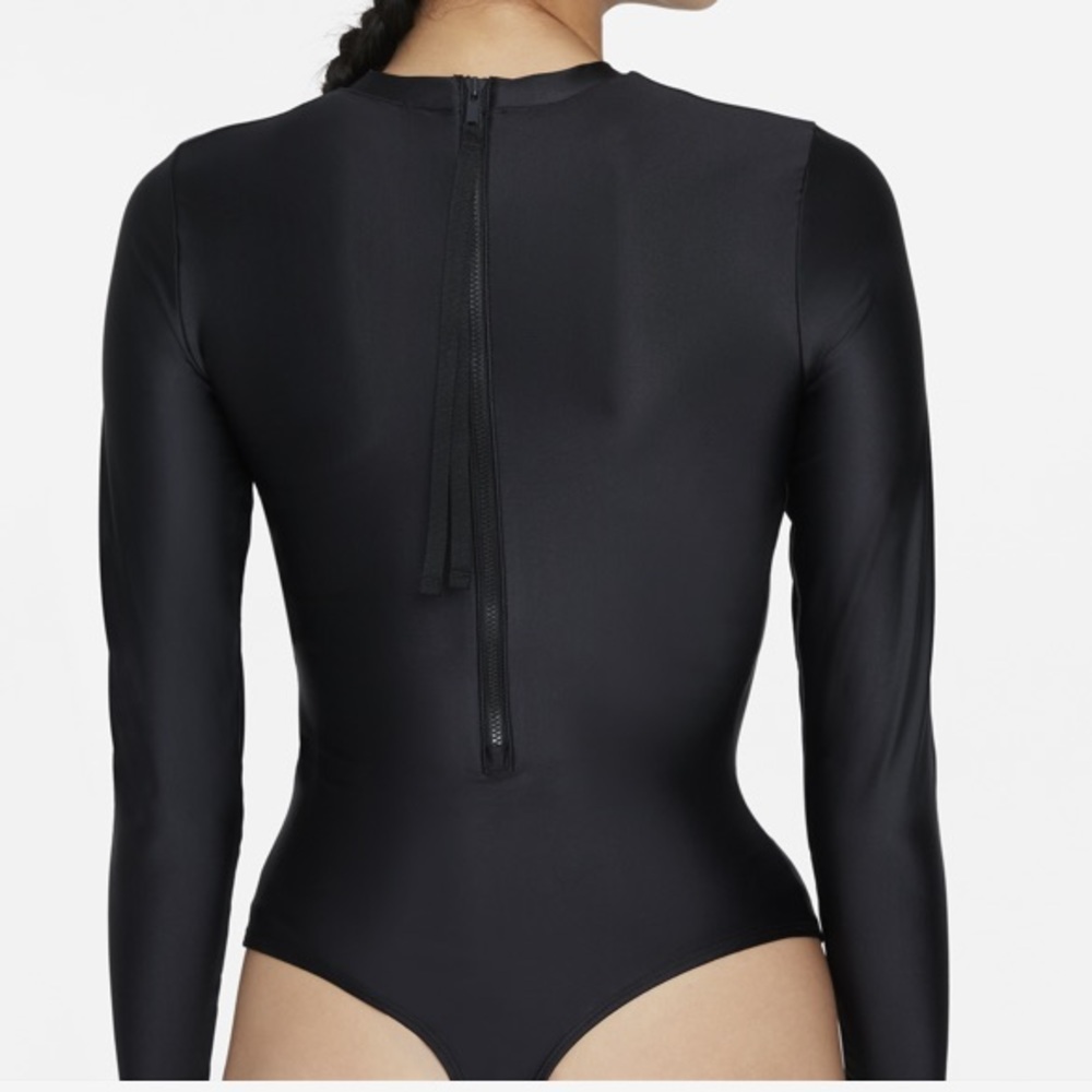Jordan Black Bodysuit Leotard With Zipper Back and Thong Detail Size 2X - Picture 2 of 9